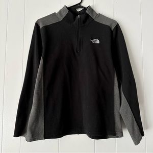 The North Face black and gray half zip fleece sweater, xl boys